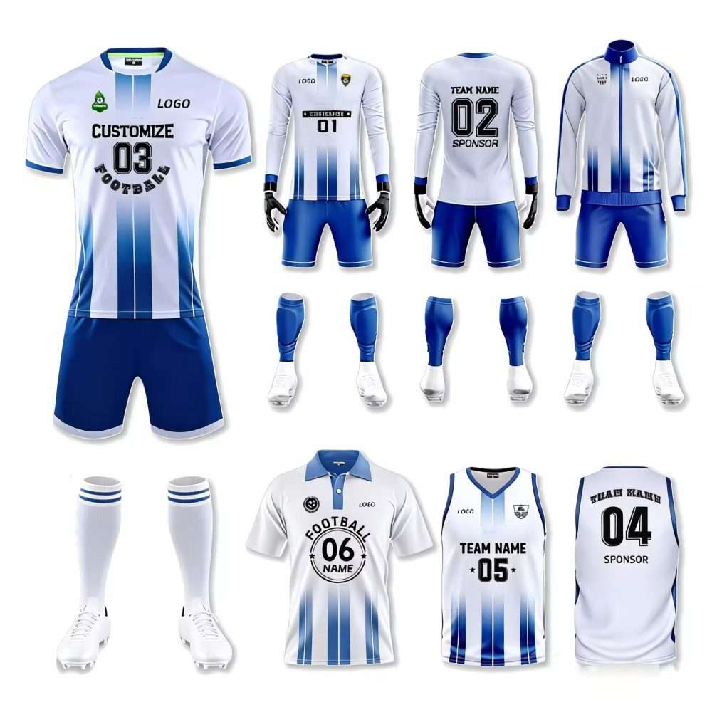 Custom Football Jersey Set 2025 - Quick Dry Retro Mens Team Training Soccer Uniform