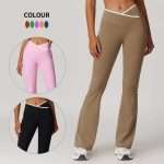 Quick Dry Flare Yoga Leggings 2025: High V Waist Butt Lifting & Wide Leg Design