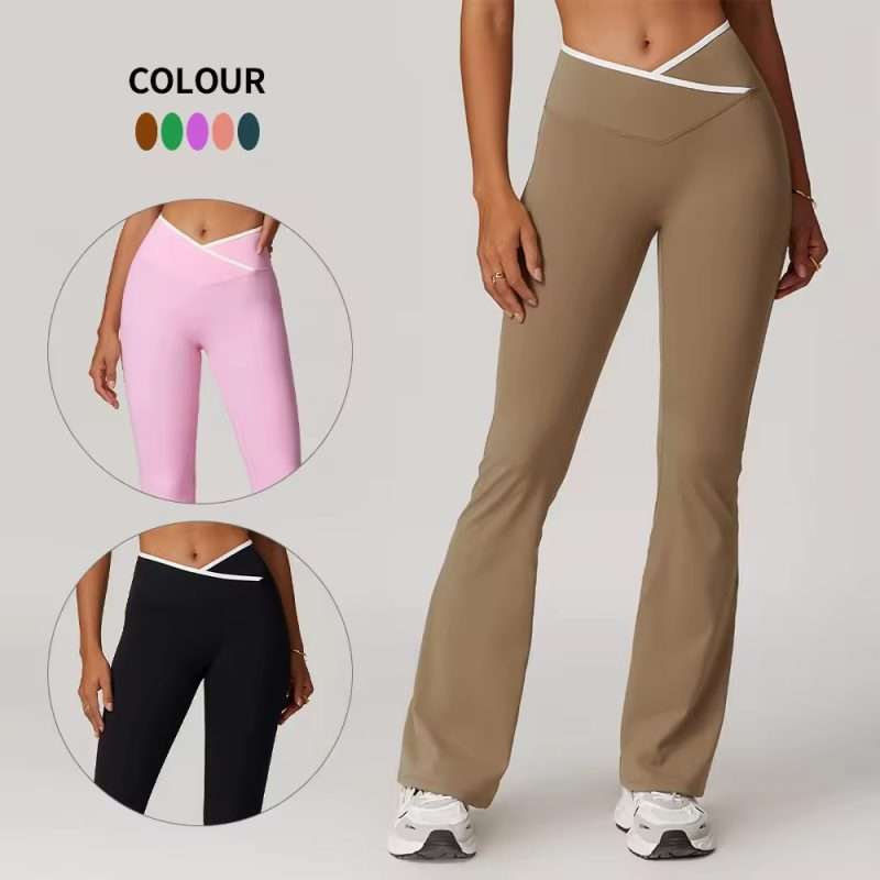 Quick Dry Flare Yoga Leggings 2025: High V Waist Butt Lifting & Wide Leg Design