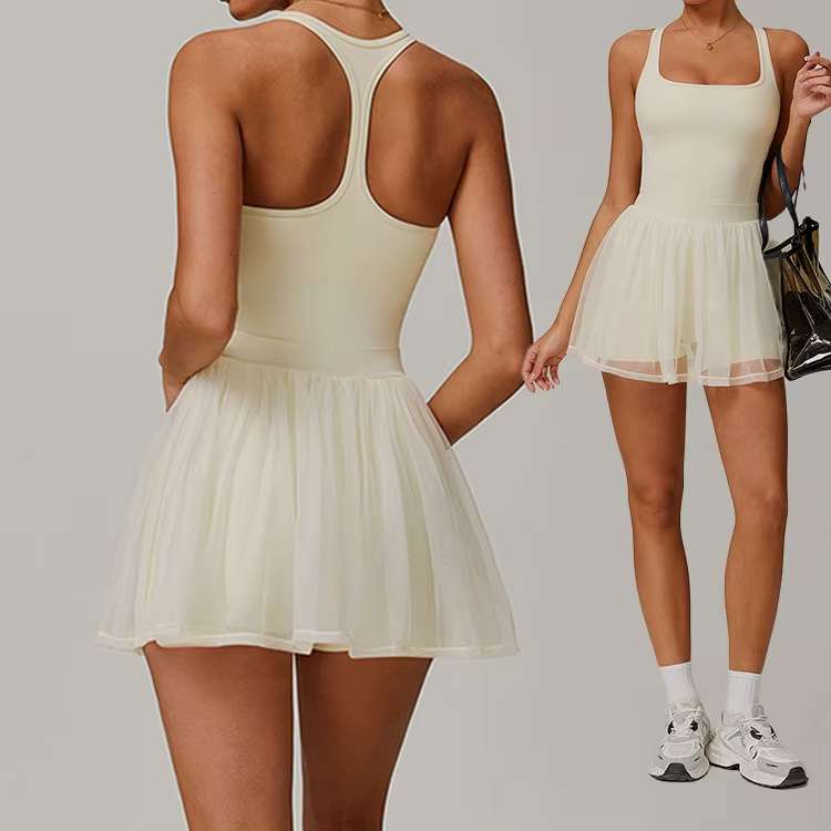 Custom Recycled Mesh Tennis Dress 2025 - Breathable Quick Dry Anti Glare Running Apparel