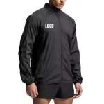 Custom Logo Polyester Hooded Jacket 2025 - Quick Dry Gym Windbreaker for Men