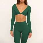 Custom V Neck OEM Yoga Top 2026: Quick Dry Long Sleeve Workout Top for Women