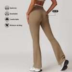 Quick Dry Flare Yoga Leggings 2025: High V Waist Butt Lifting & Wide Leg Design