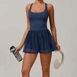 Custom Recycled Mesh Tennis Dress 2025 - Breathable Quick Dry Anti Glare Running Apparel