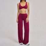 Custom Eco Friendly Yoga Set 2025: 4-Way Stretch Sports Bra & Flared Leggings