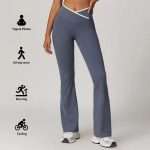 Quick Dry Flare Yoga Leggings 2025: High V Waist Butt Lifting & Wide Leg Design