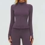 Custom Women Sports Jacket 2025 - Zip Sleeve Thumb Hole Yoga Top & Fitness Wear