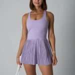Custom Womens Pleated Tennis Dress 2025 - Breathable 2 in 1 Outdoor Sports Yoga Set