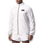 Custom Logo Polyester Hooded Jacket 2025 - Quick Dry Gym Windbreaker for Men