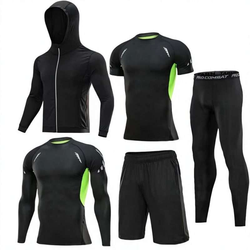 custom mens 5 piece compression training set