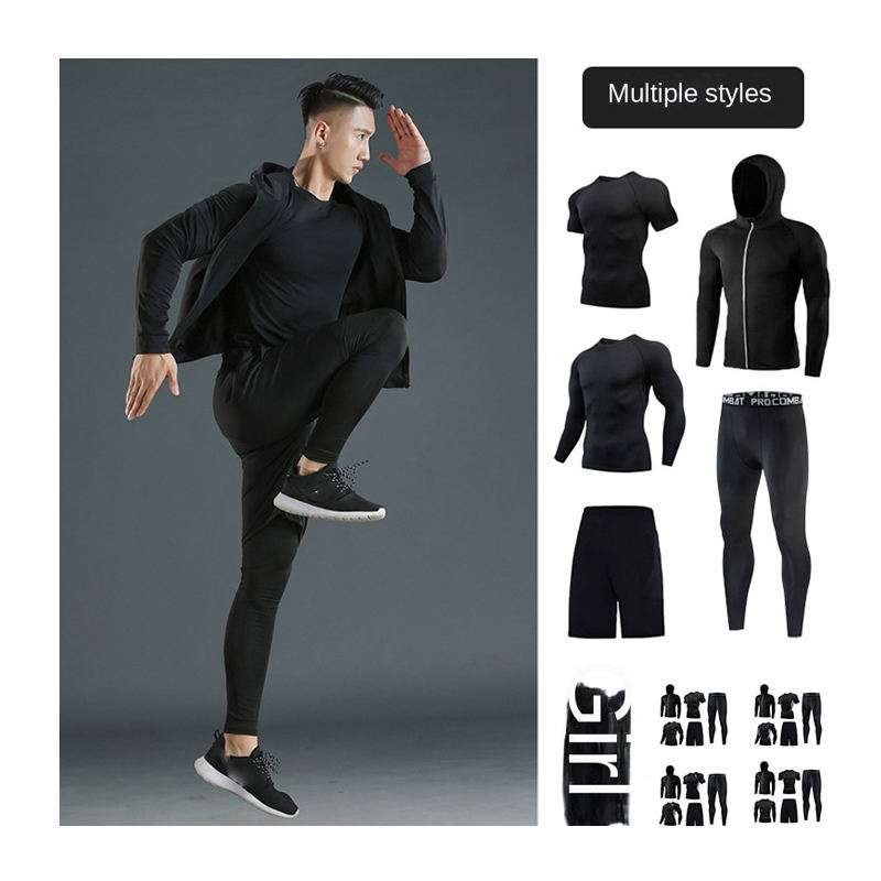 custom mens 5 piece running compression set