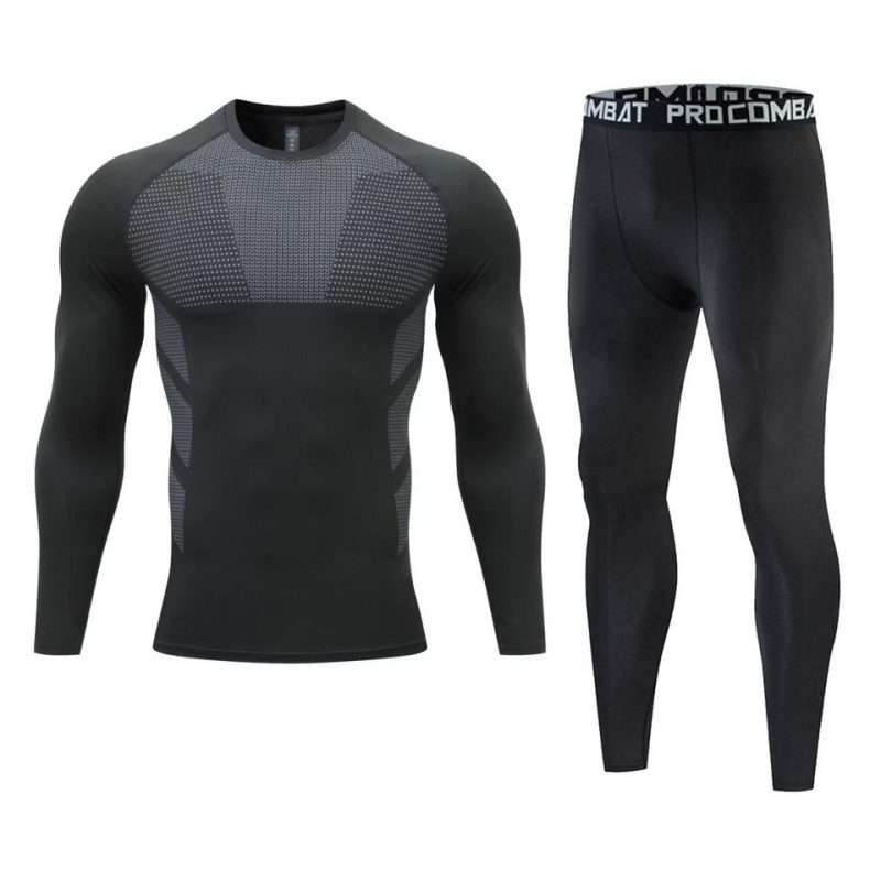 custom mens breathable compression training set