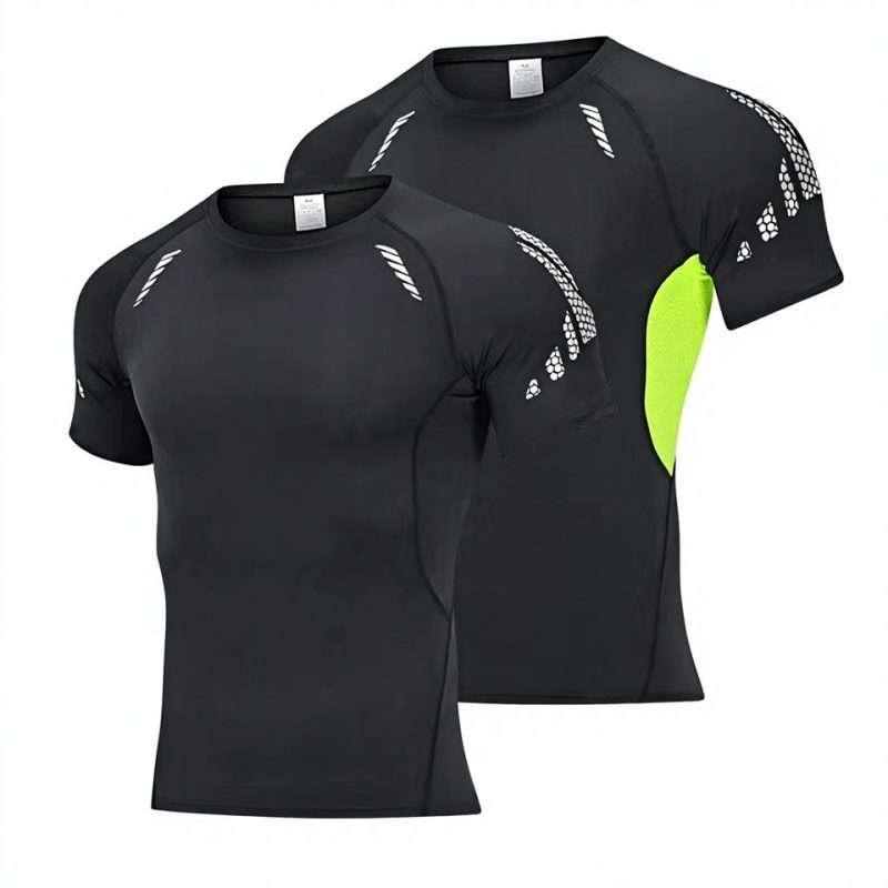 custom mens color block compression training shirt