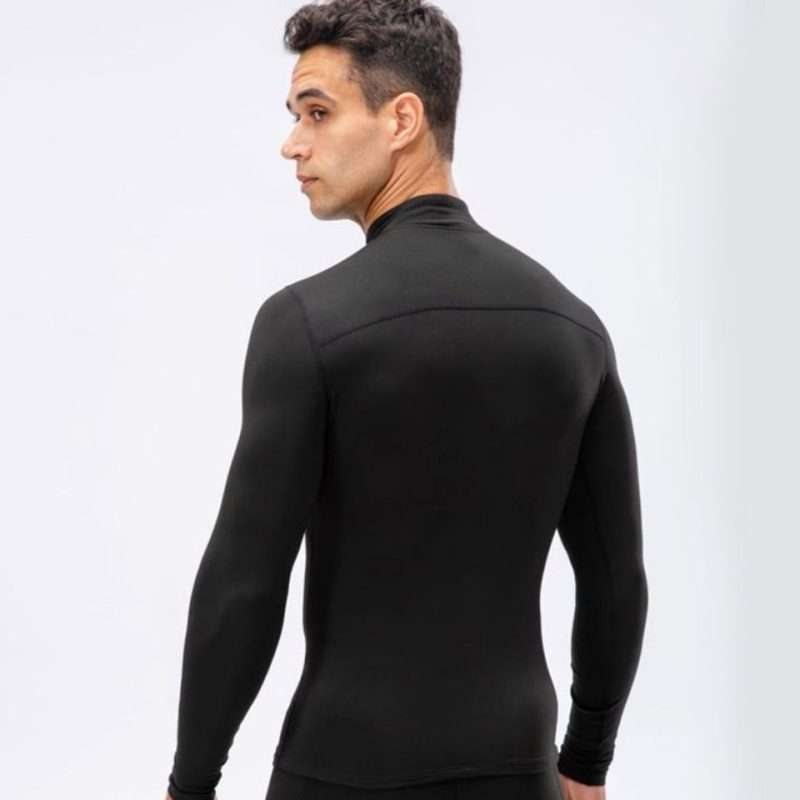 custom mens mock neck compression training top