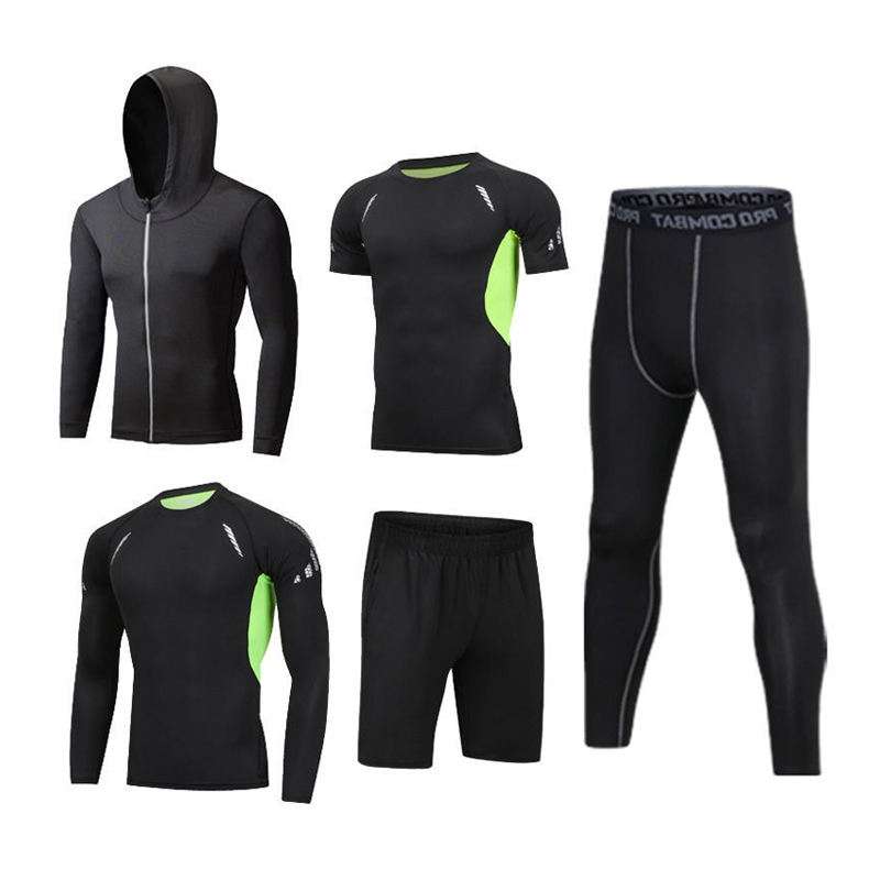custom mens multi piece compression fitness set