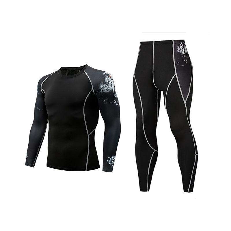 custom mens printed compression training set