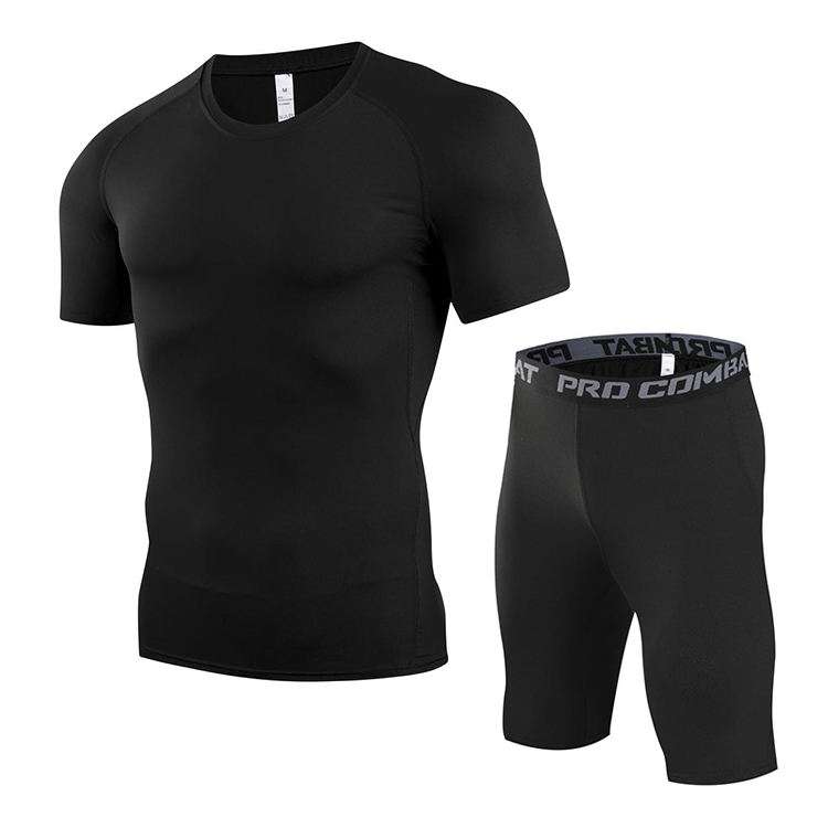 custom mens short sleeve compression training set