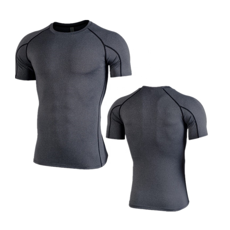 custom mens short sleeve compression training shirt
