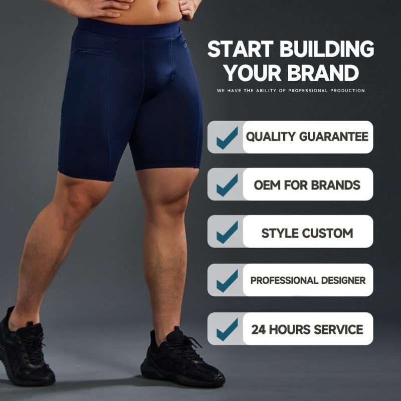 custom mens tight fit compression gym shorts
