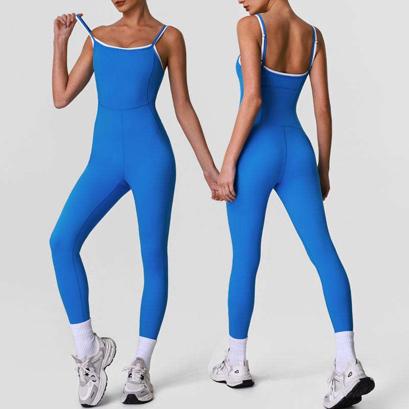 custom womens adjustable strap yoga jumpsuit