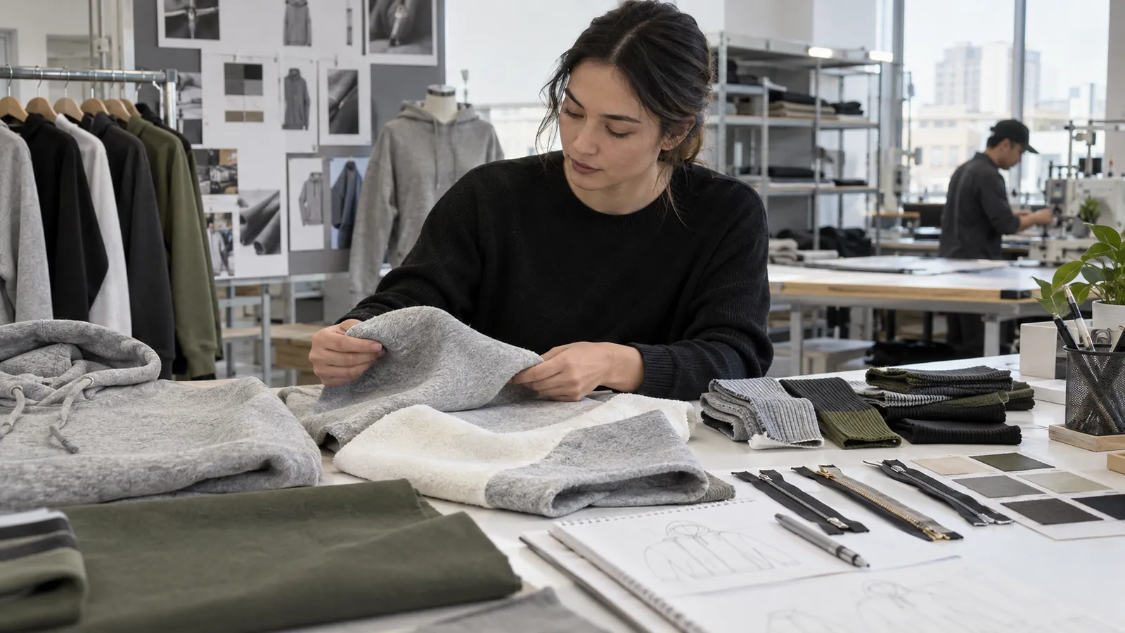 Custom hoodie and sweatshirt samples arranged for factory sourcing